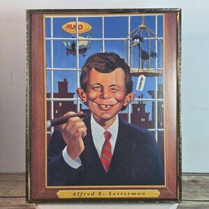 Mad Magazine 1994 Super Series Alfred E. Letterman Satirical Art Print In Gold F